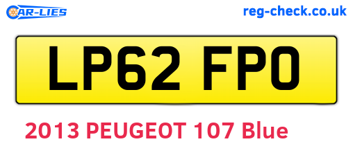 LP62FPO are the vehicle registration plates.