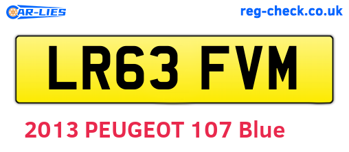 LR63FVM are the vehicle registration plates.