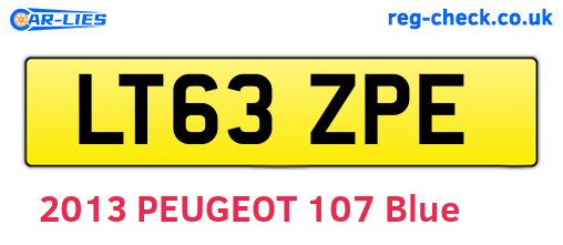 LT63ZPE are the vehicle registration plates.