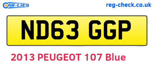 ND63GGP are the vehicle registration plates.