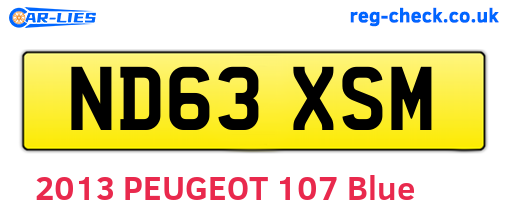 ND63XSM are the vehicle registration plates.