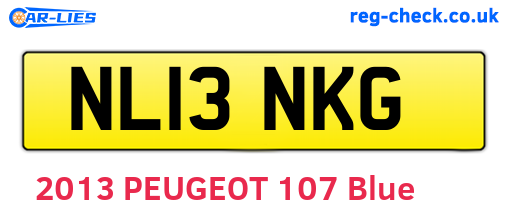 NL13NKG are the vehicle registration plates.