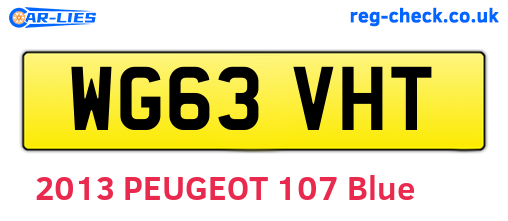 WG63VHT are the vehicle registration plates.