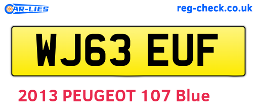 WJ63EUF are the vehicle registration plates.
