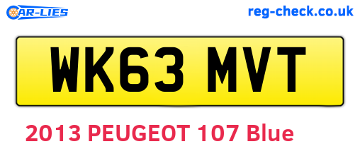 WK63MVT are the vehicle registration plates.