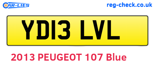 YD13LVL are the vehicle registration plates.