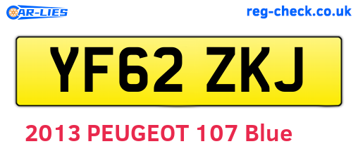 YF62ZKJ are the vehicle registration plates.