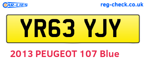 YR63YJY are the vehicle registration plates.