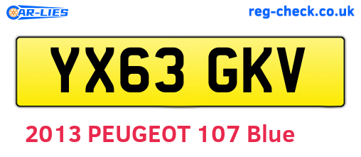 YX63GKV are the vehicle registration plates.