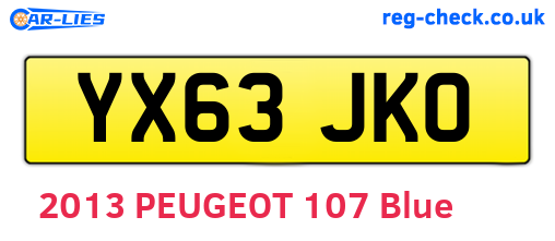 YX63JKO are the vehicle registration plates.