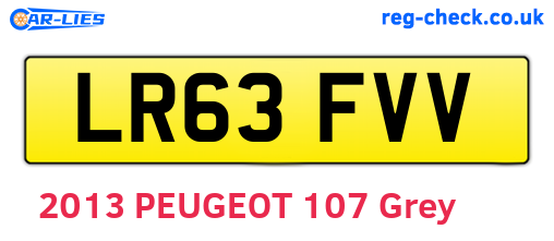 LR63FVV are the vehicle registration plates.