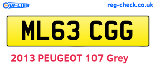ML63CGG are the vehicle registration plates.