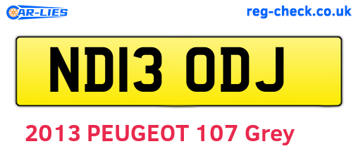 ND13ODJ are the vehicle registration plates.