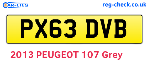 PX63DVB are the vehicle registration plates.