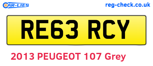 RE63RCY are the vehicle registration plates.