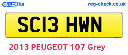 SC13HWN are the vehicle registration plates.