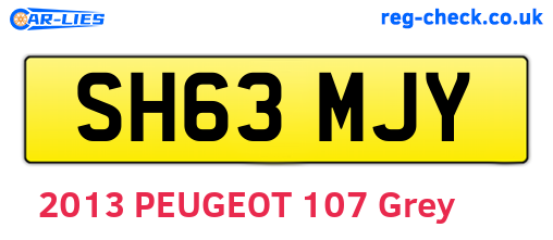 SH63MJY are the vehicle registration plates.