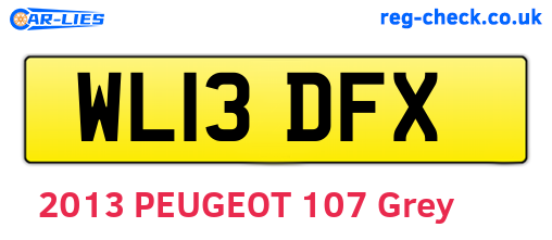WL13DFX are the vehicle registration plates.