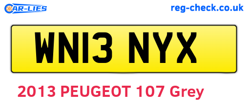 WN13NYX are the vehicle registration plates.