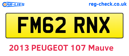 FM62RNX are the vehicle registration plates.