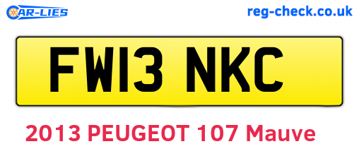 FW13NKC are the vehicle registration plates.