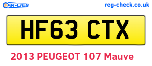 HF63CTX are the vehicle registration plates.