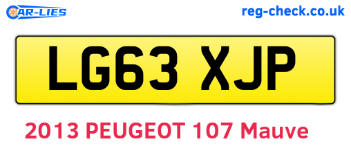 LG63XJP are the vehicle registration plates.