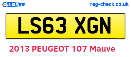 LS63XGN are the vehicle registration plates.