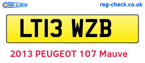 LT13WZB are the vehicle registration plates.