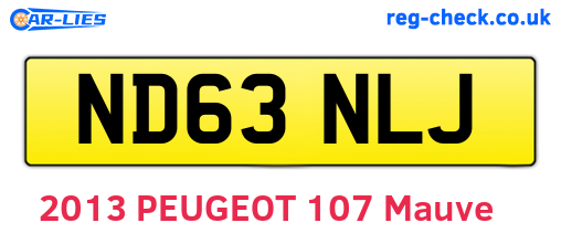 ND63NLJ are the vehicle registration plates.