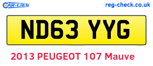ND63YYG are the vehicle registration plates.