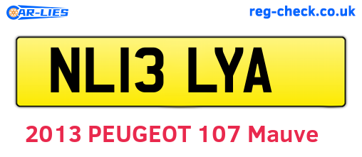NL13LYA are the vehicle registration plates.