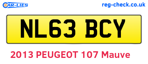 NL63BCY are the vehicle registration plates.