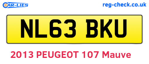 NL63BKU are the vehicle registration plates.