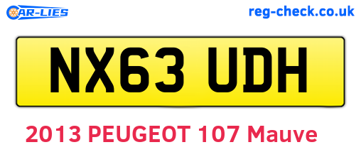 NX63UDH are the vehicle registration plates.