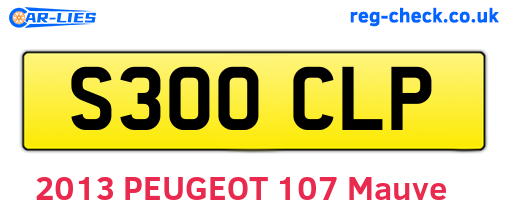 S300CLP are the vehicle registration plates.