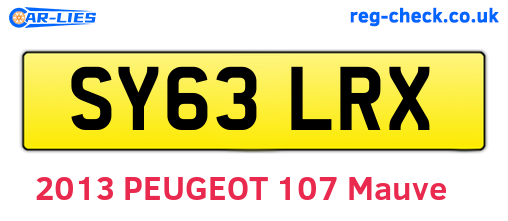 SY63LRX are the vehicle registration plates.