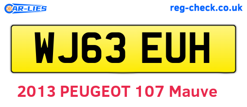 WJ63EUH are the vehicle registration plates.
