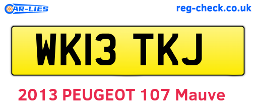 WK13TKJ are the vehicle registration plates.