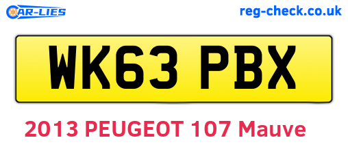 WK63PBX are the vehicle registration plates.