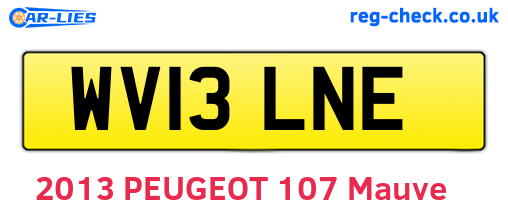 WV13LNE are the vehicle registration plates.