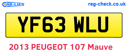 YF63WLU are the vehicle registration plates.