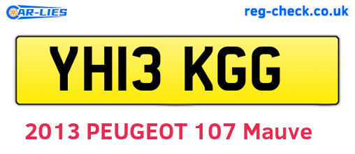 YH13KGG are the vehicle registration plates.