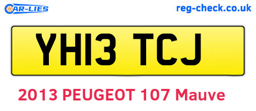 YH13TCJ are the vehicle registration plates.