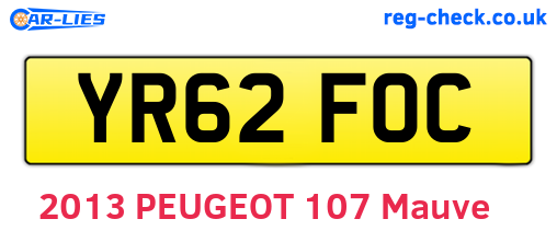YR62FOC are the vehicle registration plates.
