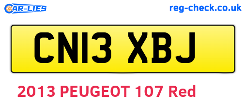 CN13XBJ are the vehicle registration plates.