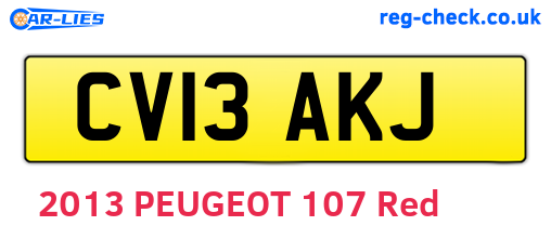 CV13AKJ are the vehicle registration plates.