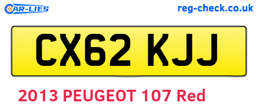 CX62KJJ are the vehicle registration plates.
