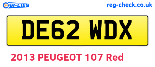 DE62WDX are the vehicle registration plates.