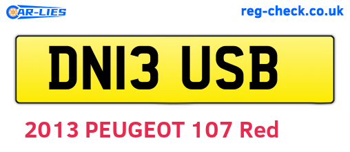 DN13USB are the vehicle registration plates.